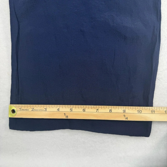 Nanette Lepore Pull On Wide Leg Pants Womens Sz Med Blue High Rise Smocked Waist - Picture 11 of 11